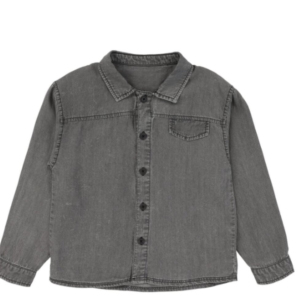 Lil legs Grey Wash Tencil Shirt boys size 4T - Picture 2 of 2